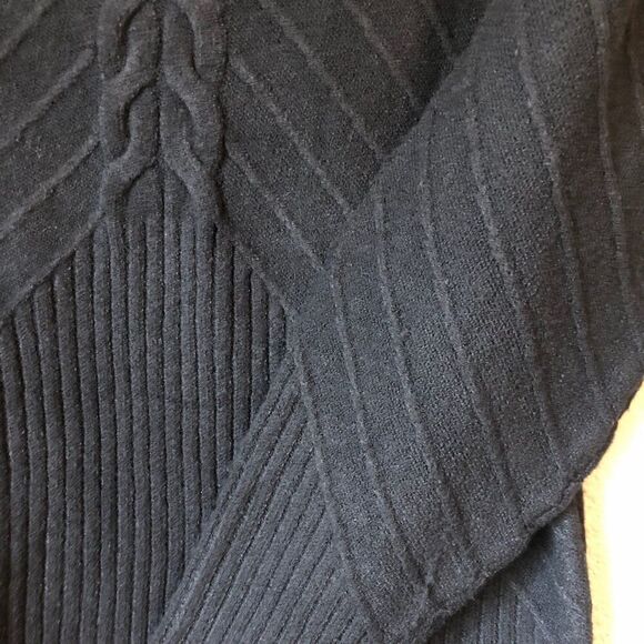 Jessica Simpson Womens Cable Knit Adena Sweater 1X Black Mock Neck Long Sleeeve - Picture 5 of 9